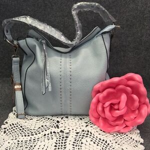 Wrangler Light Blue Studded Shoulder Bag